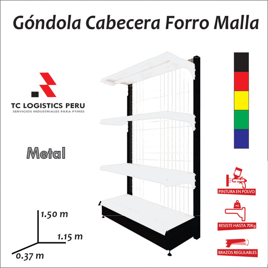 GONDOLA IMPORTADA CABECERA FORRO MALLA