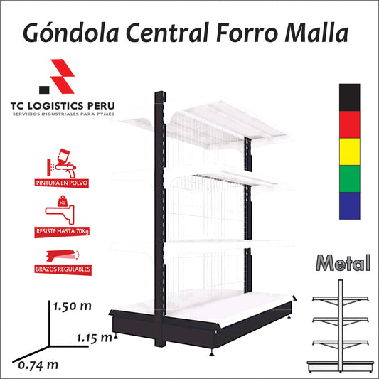 GONDOLA CENTRAL IMPORTADA FORRO MALLA